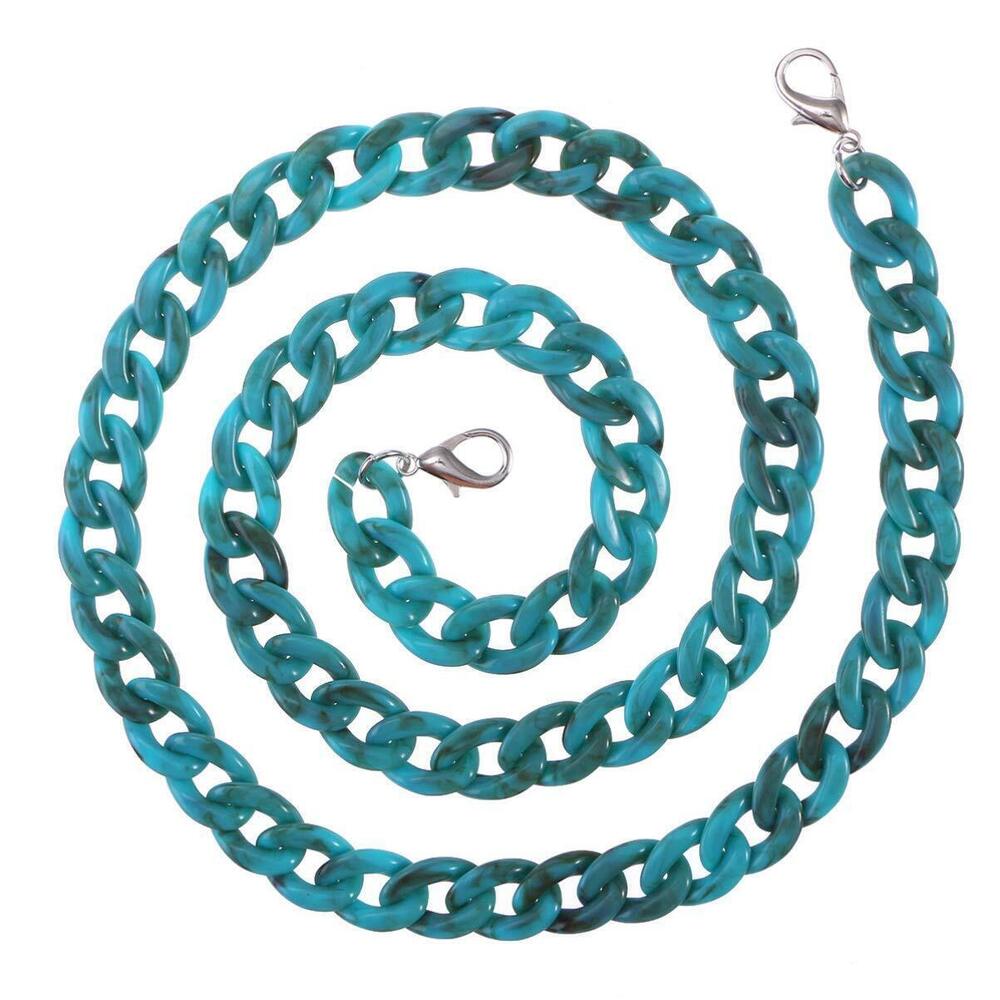 2664 23.62 Inch Turquoise Resin Bag Strap - Never Fade Acrylic Chain